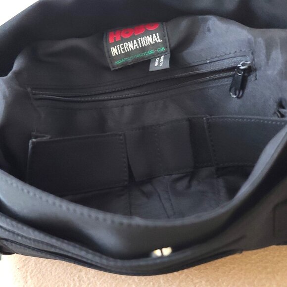 Vintage Hobo International Flight Path Black Nylon Front Flap Crossbody Bag - Picture 5 of 16